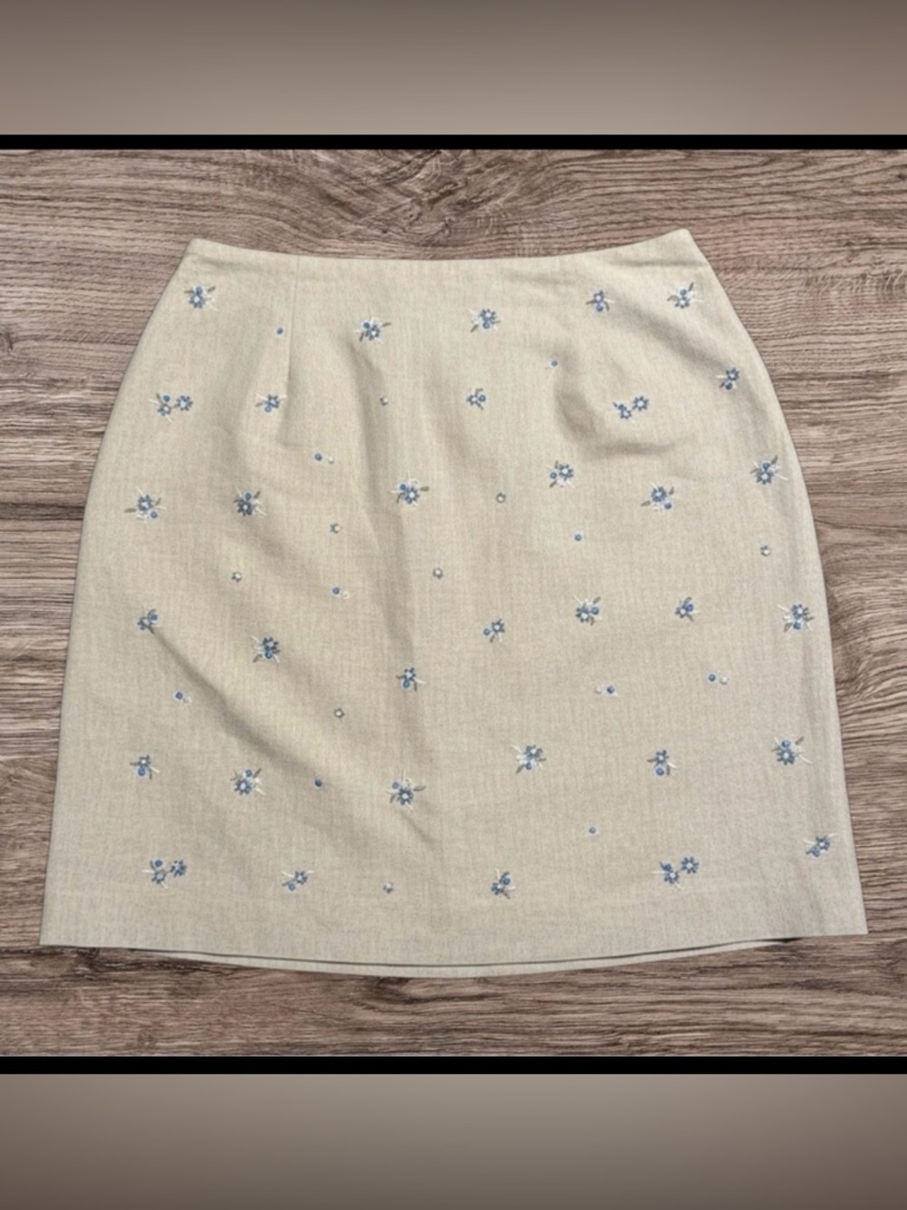 ✨ Vintage Talbots Floral Embroidered Linen Blend Skirt ✨
